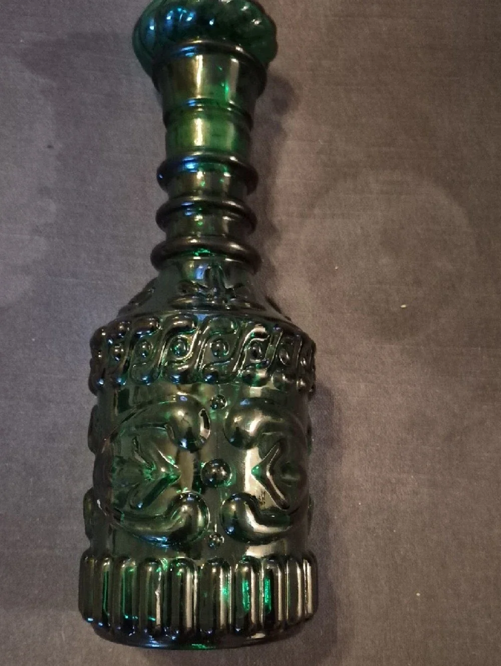 Vintage Emerald Green Decorative Jim Beam ‎  Glass Decanter Bottle 